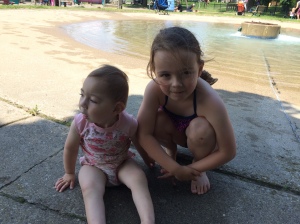 No fear at the splash pad, since the water is only slightly more than ankle-deep